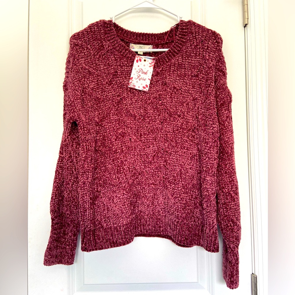 Pink Rose Cozy Pink Sweater, Medium